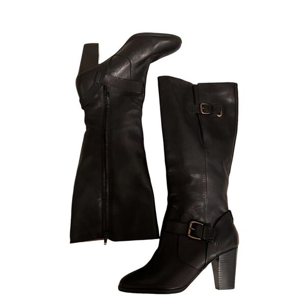 Clarks Shoes - Clarks Tall Comfort Fashion Black Leather Boots Size 9.5